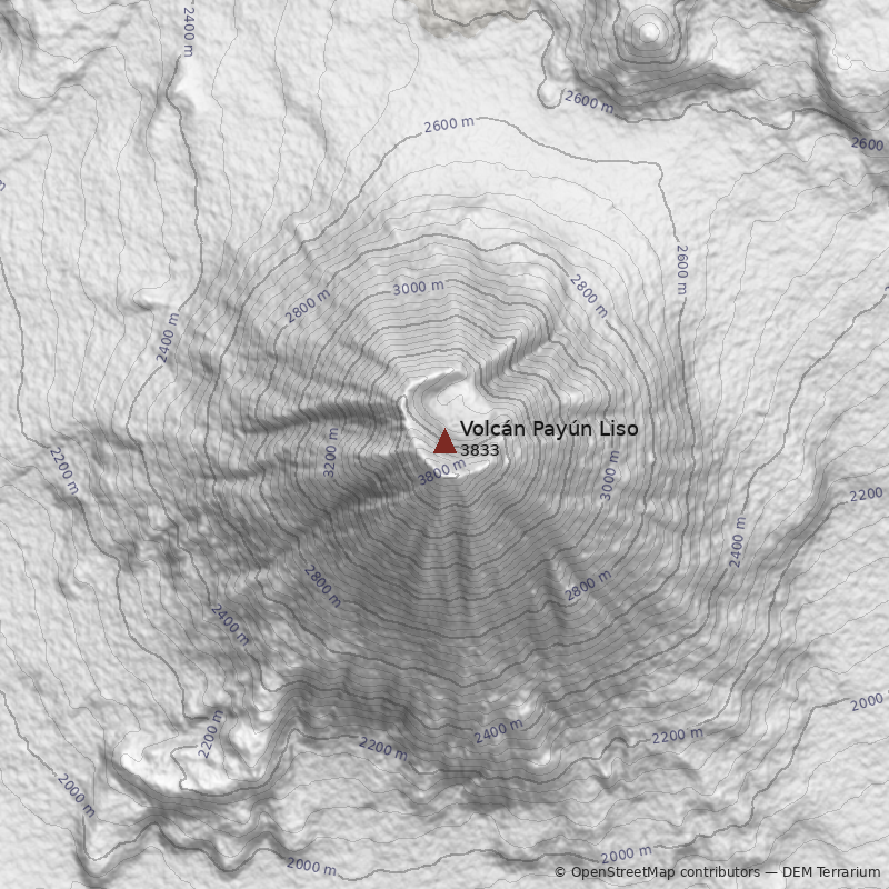 Mapa Volcán Payún Liso