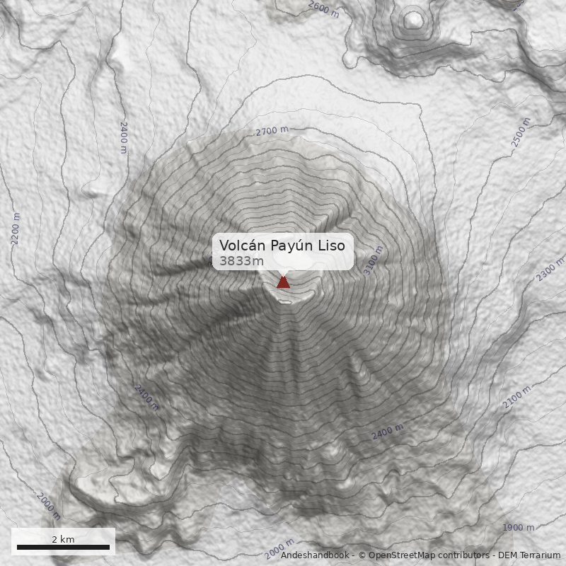 Mapa Volcán Payún Liso