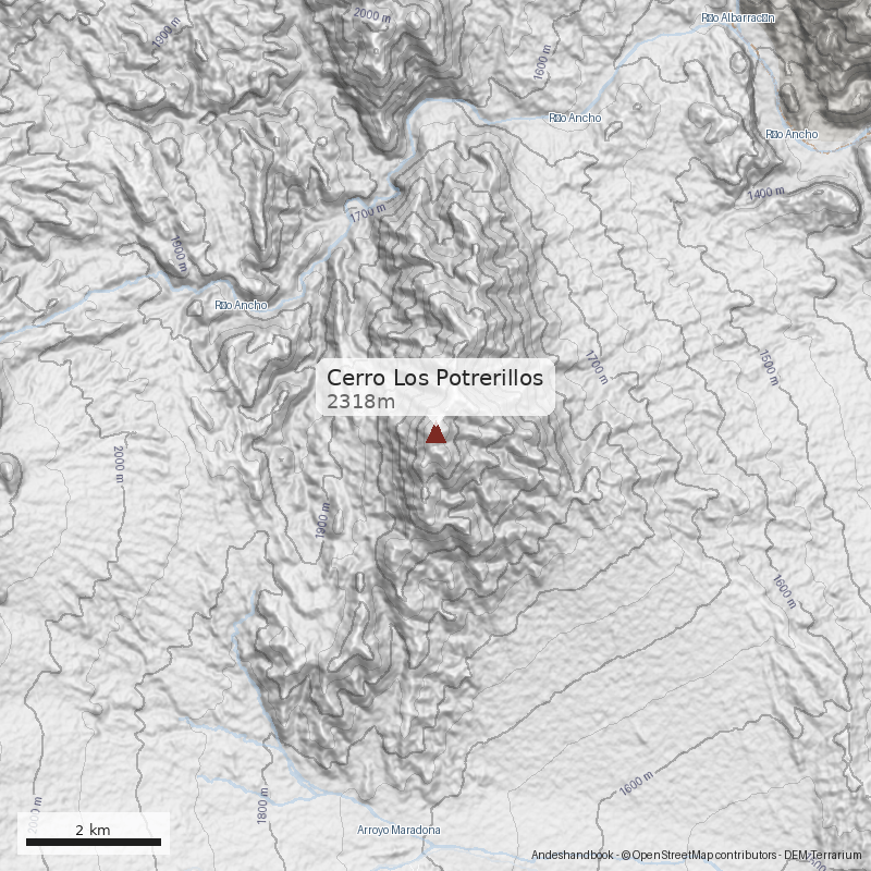 Mapa Cerro Los Potrerillos