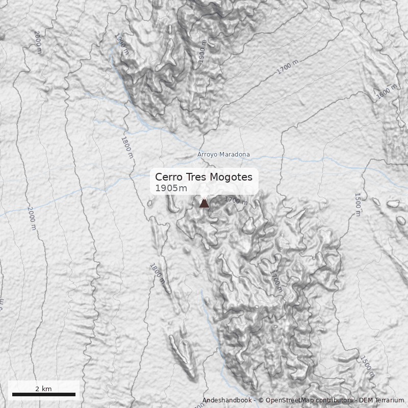 Mapa Cerro Tres Mogotes