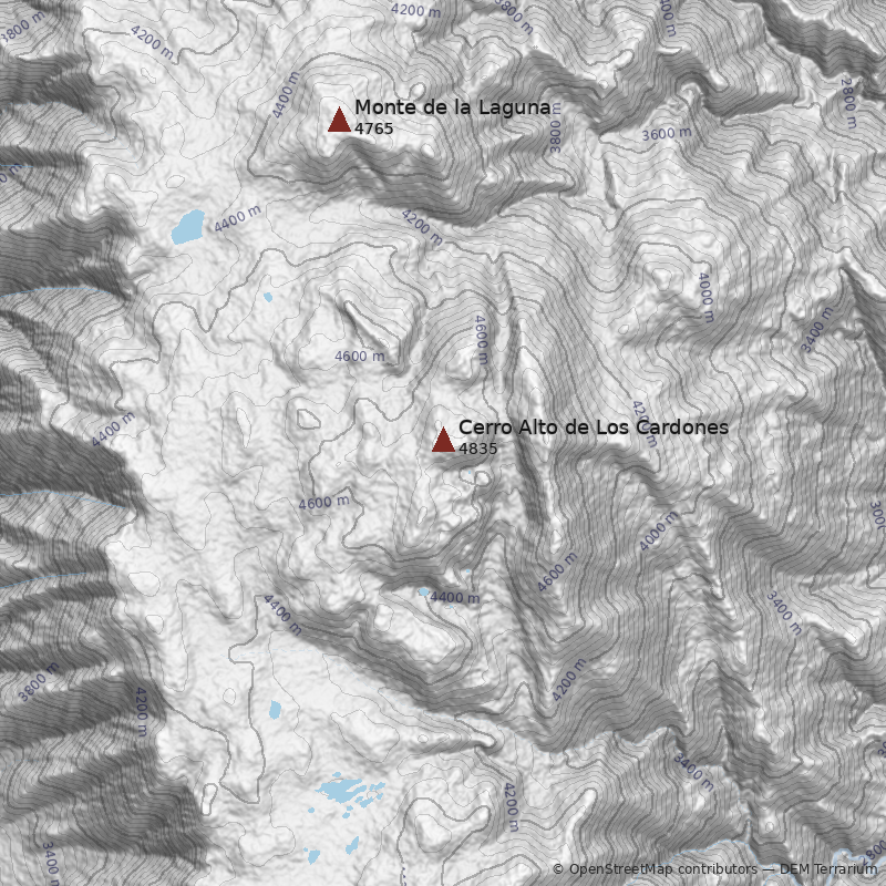 Mapa Cerro Alto de Los Cardones