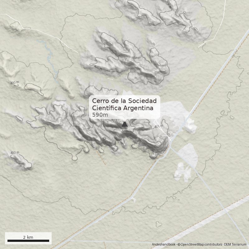 Mapa Cerro de la Sociedad Científica Argentina