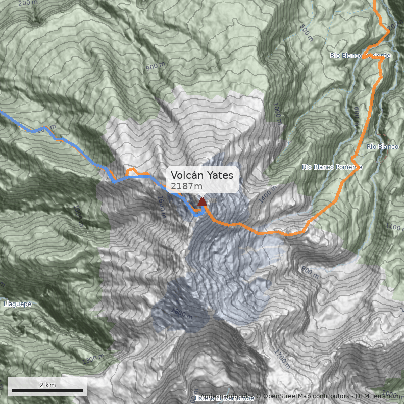 Mapa Volcán Yates