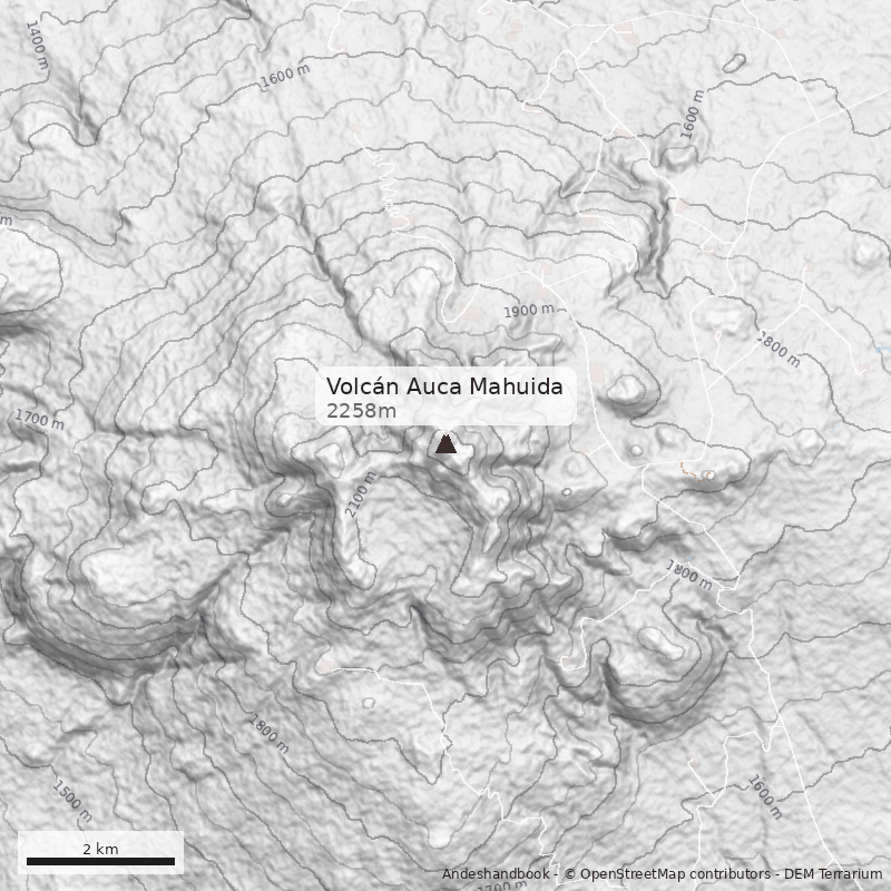 Mapa Volcán Auca Mahuida