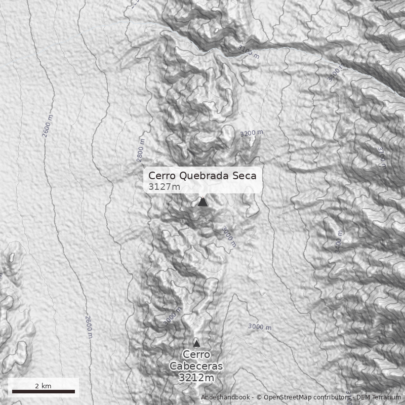 Mapa Cerro Quebrada Seca