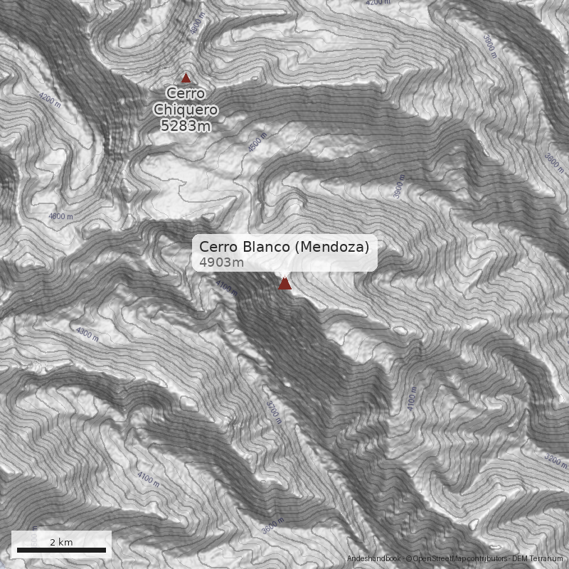 Mapa Cerro Blanco (Mendoza)