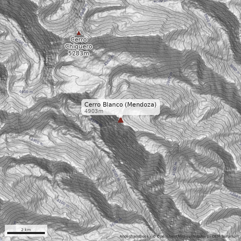 Mapa Cerro Blanco (Mendoza)
