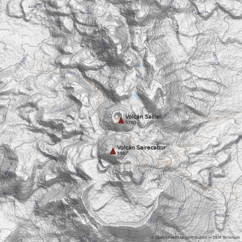 Mapa Volcán Saciel