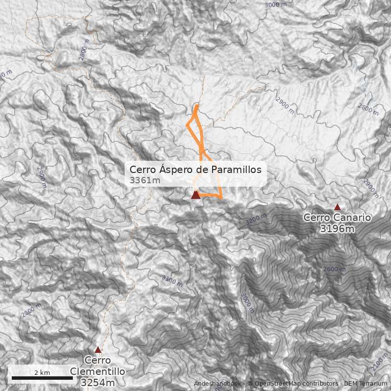 Mapa Cerro Áspero de Paramillos