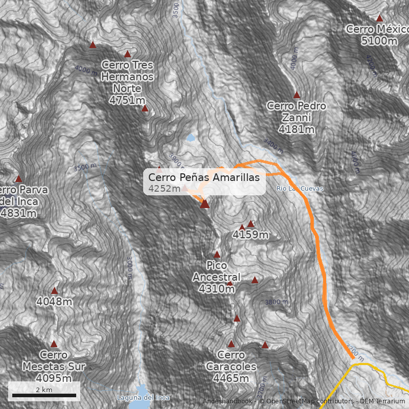 Mapa Cerro Peñas Amarillas