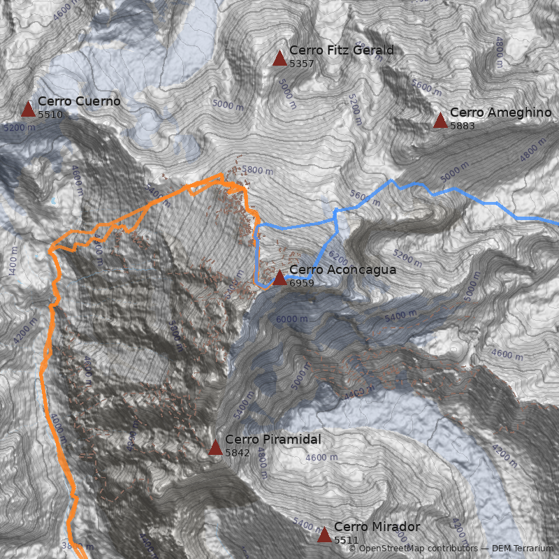 Mapa Cerro Aconcagua