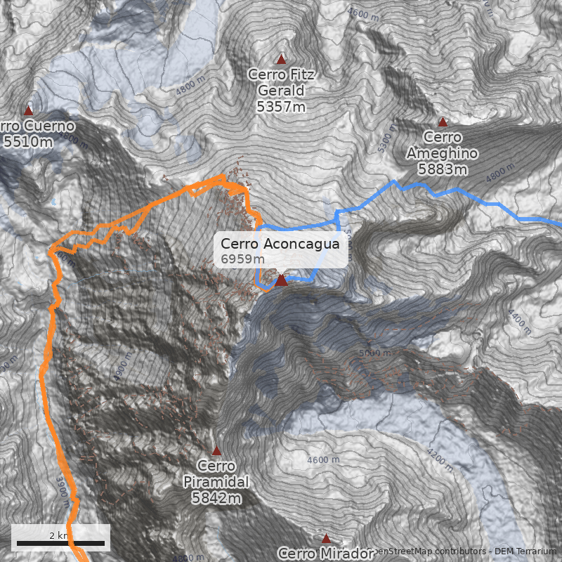 Mapa Cerro Aconcagua