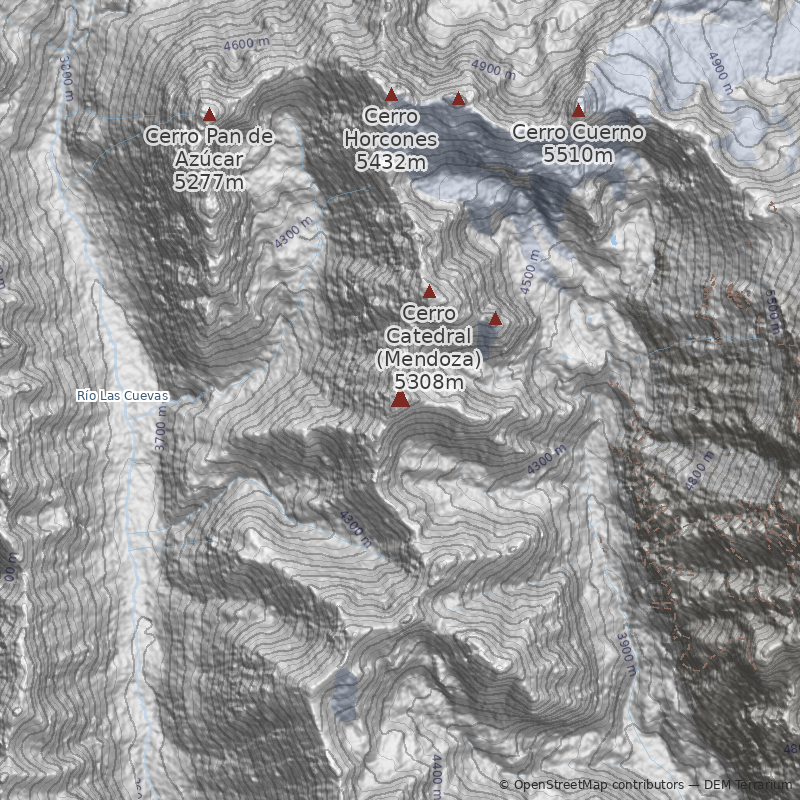 Mapa Cerro Bonete (Mendoza)