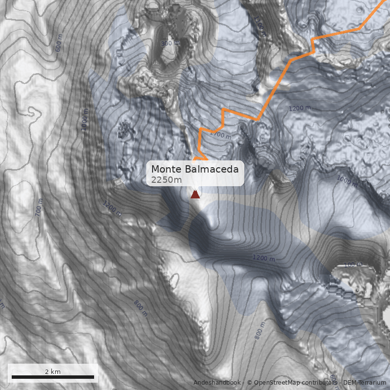 Mapa Monte Balmaceda
