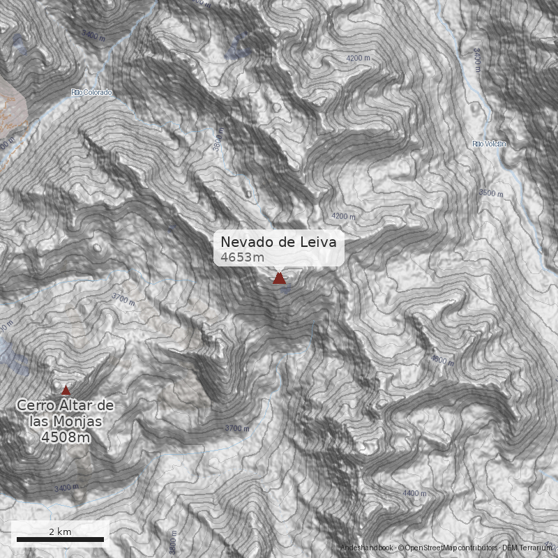 Mapa Nevado de Leiva