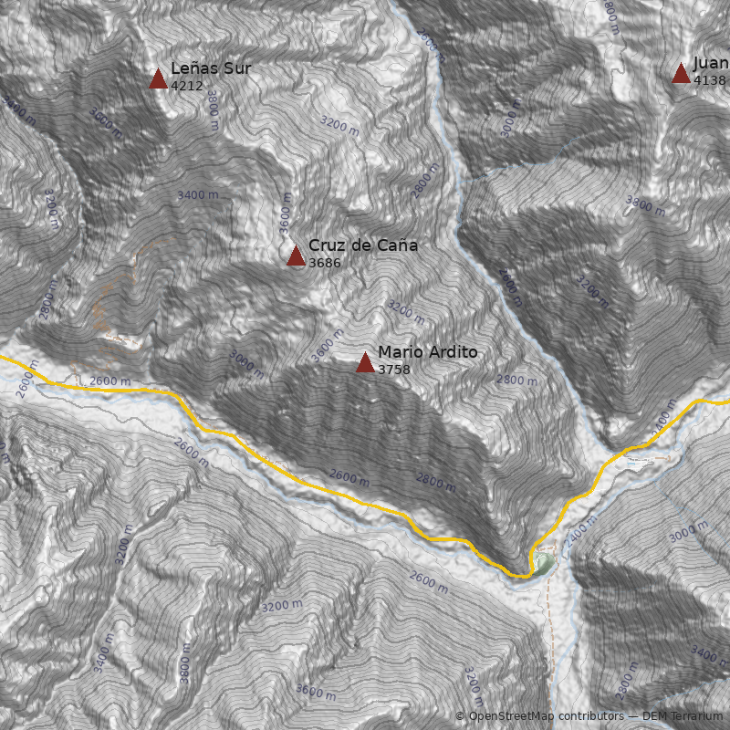 Mapa Cerro Mario Ardito