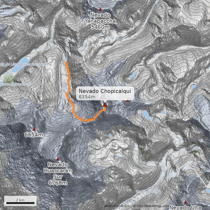 Mapa Nevado Chopicalqui