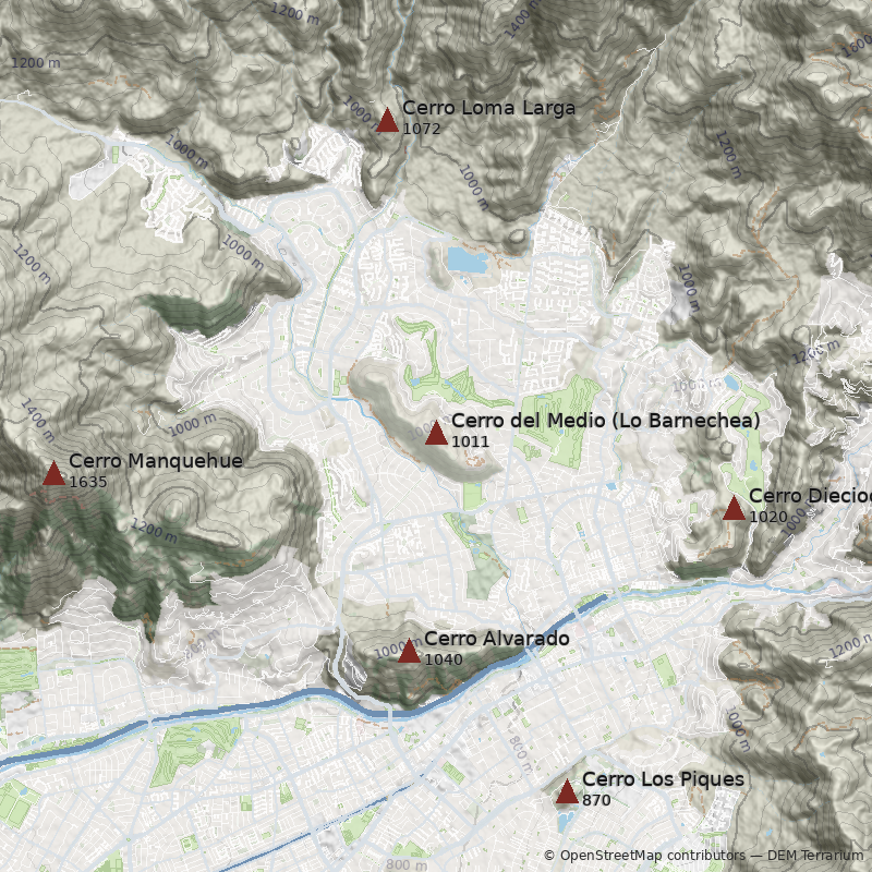 Mapa Cerro del Medio (Lo Barnechea)
