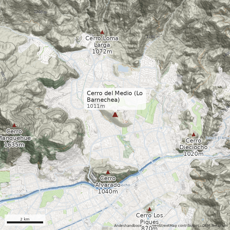 Mapa Cerro del Medio (Lo Barnechea)