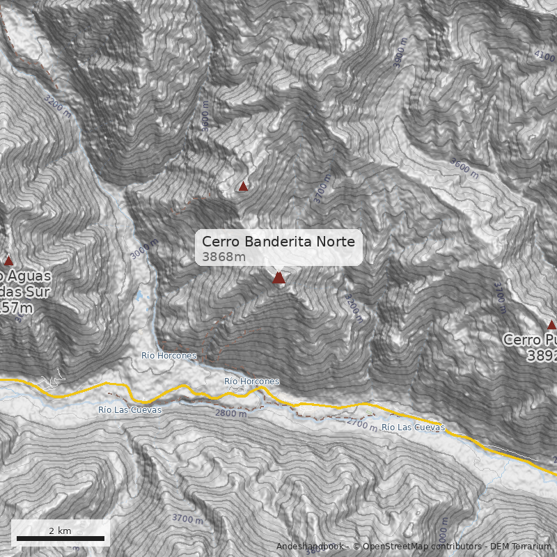 Mapa Cerro Banderita Norte