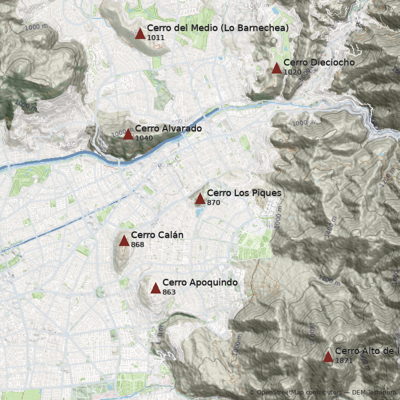 Mapa Cerro Los Piques
