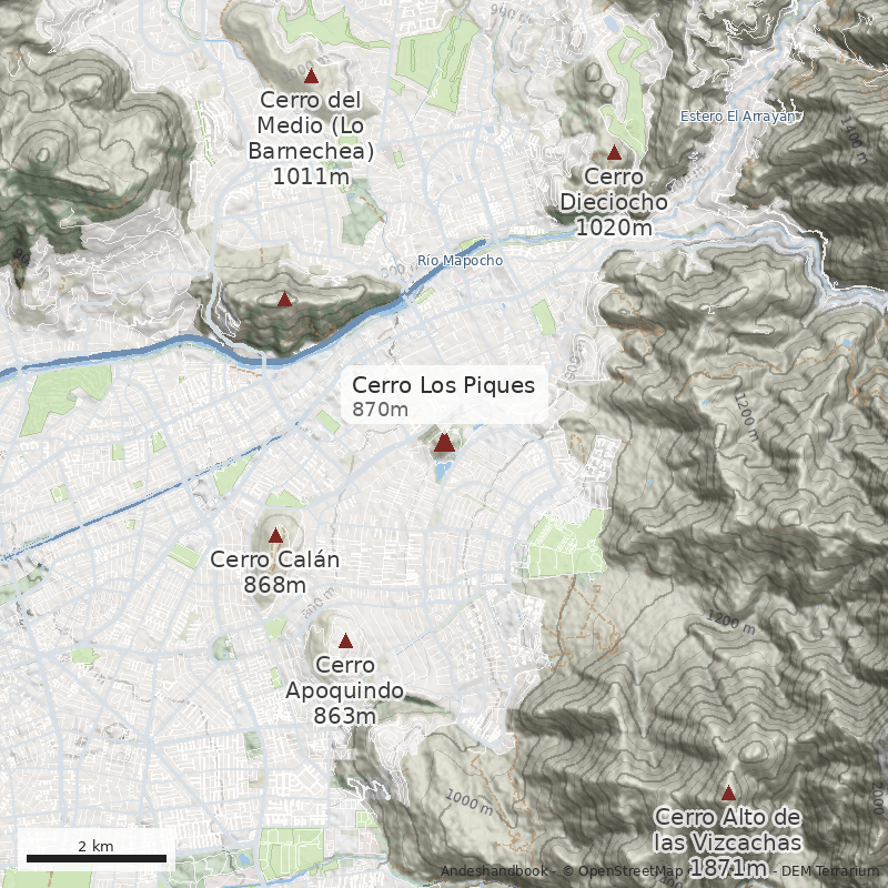 Mapa Cerro Los Piques