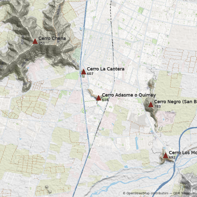 Mapa Cerro Adasme o Quimey