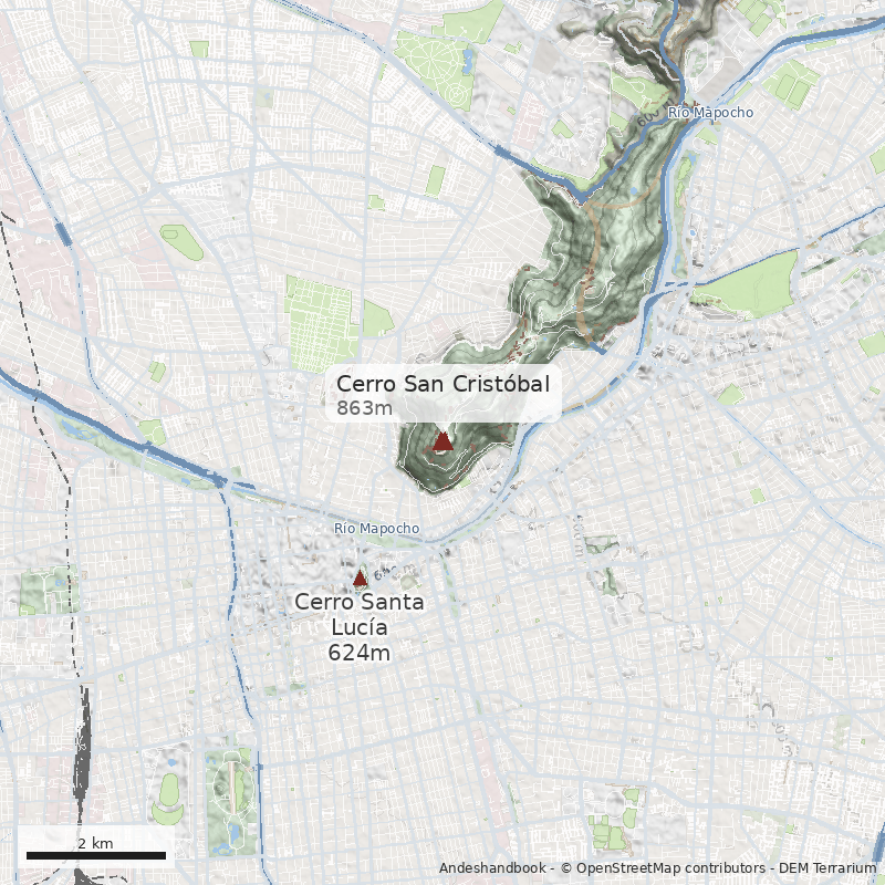 Mapa Cerro San Cristóbal