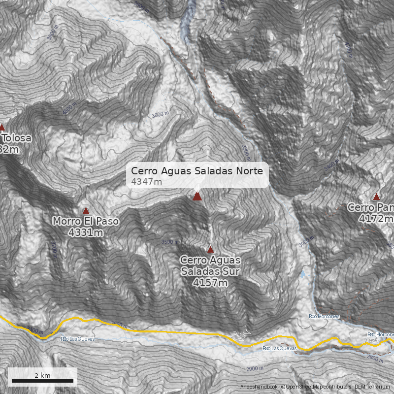 Mapa Cerro Aguas Saladas Norte