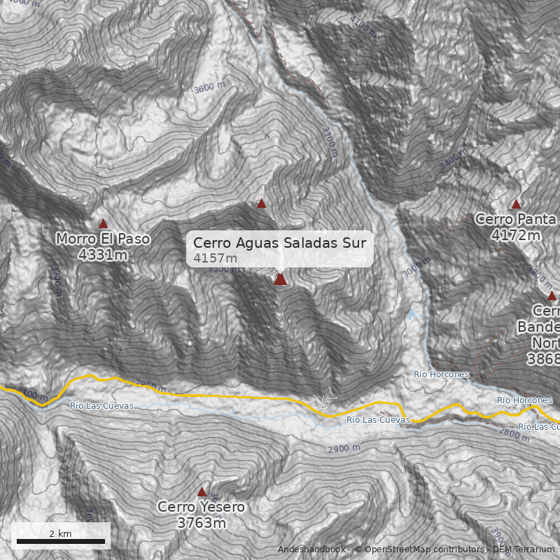 Mapa Cerro Aguas Saladas Sur
