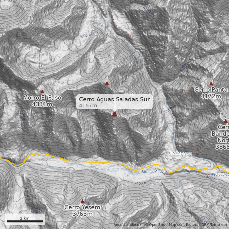 Mapa Cerro Aguas Saladas Sur