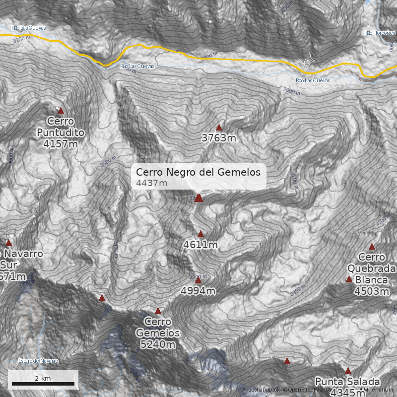 Mapa Cerro Negro del Gemelos