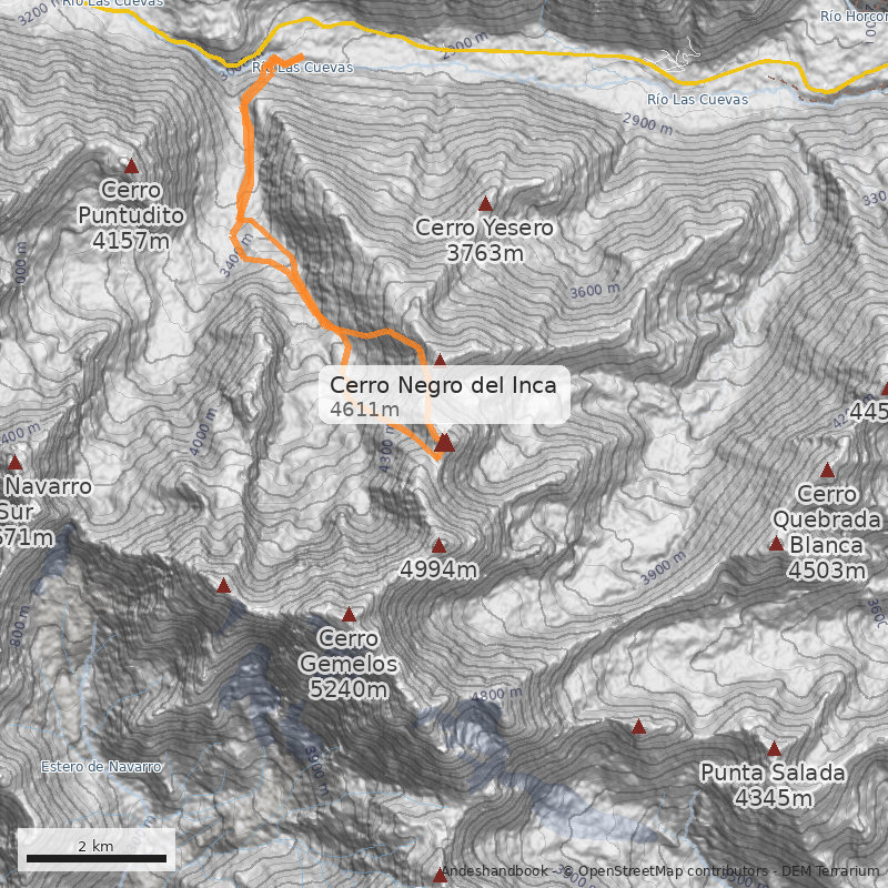 Mapa Cerro Negro del Inca