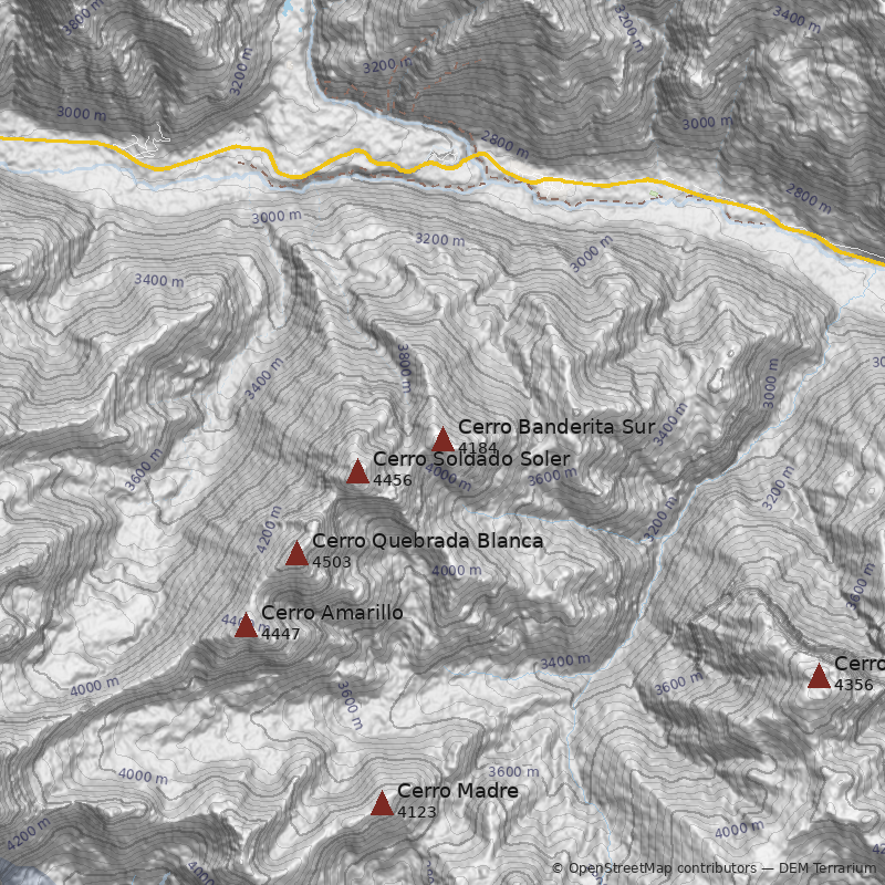 Mapa Cerro Banderita Sur