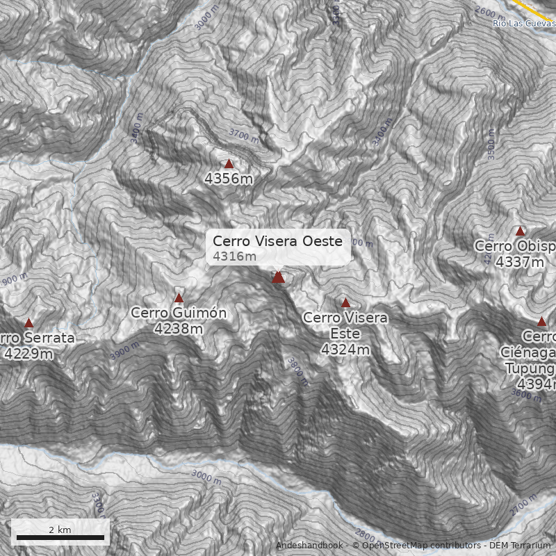 Mapa Cerro Visera Oeste