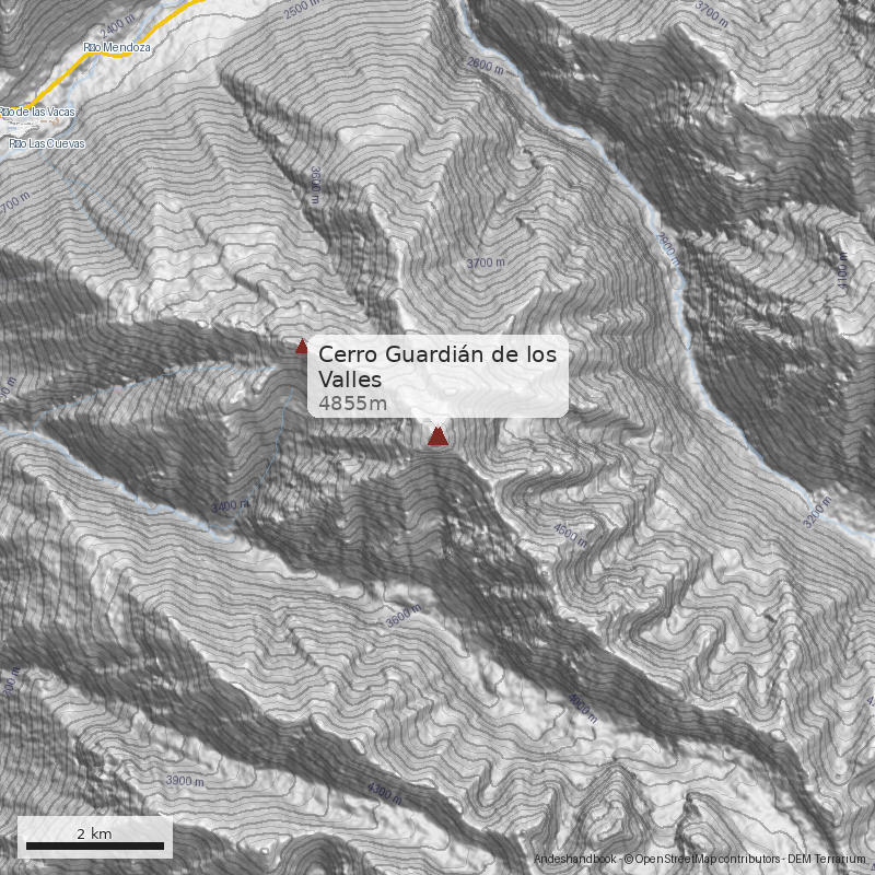 Mapa Cerro Guardián de los Valles