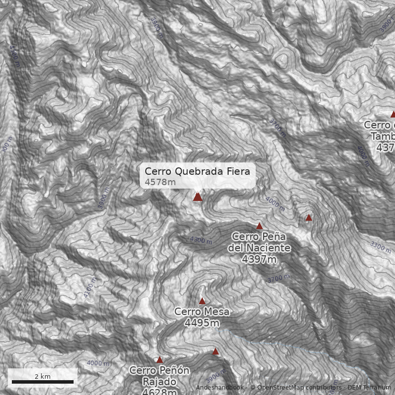 Mapa Cerro Quebrada Fiera