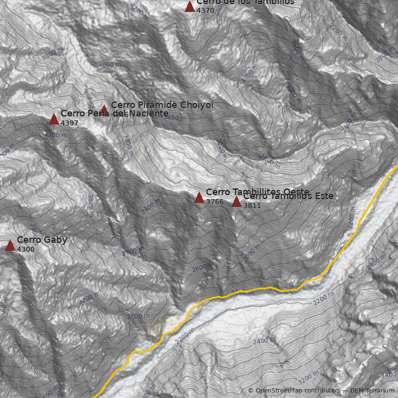 Mapa Cerro Tambillitos Oeste