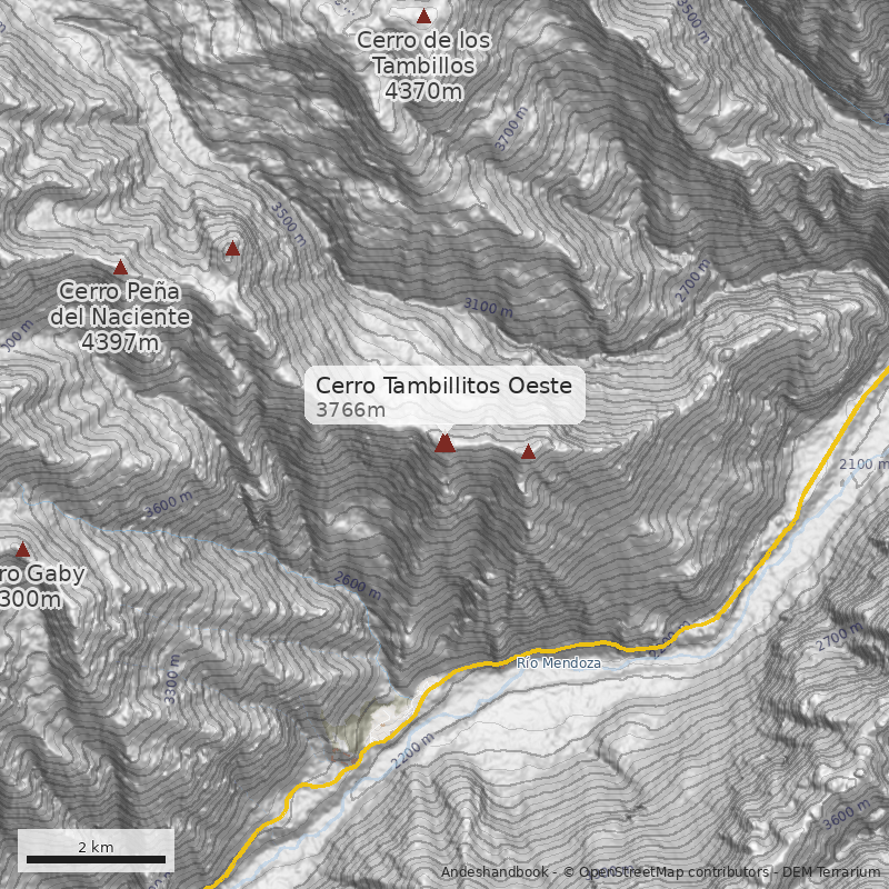 Mapa Cerro Tambillitos Oeste