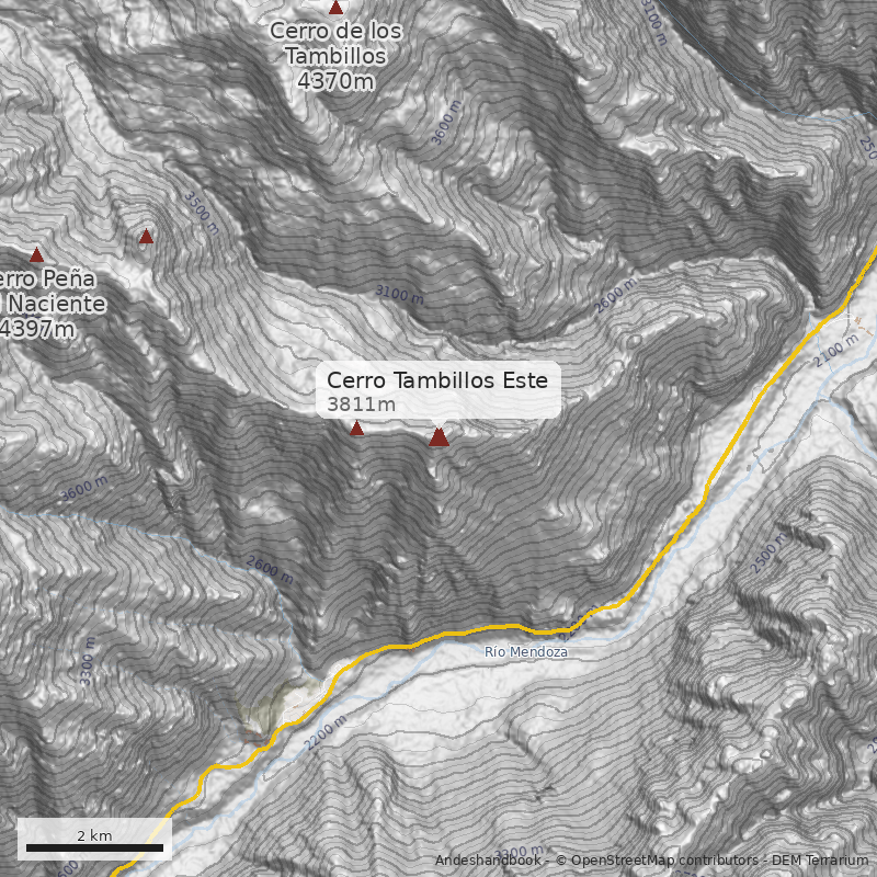 Mapa Cerro Tambillos Este