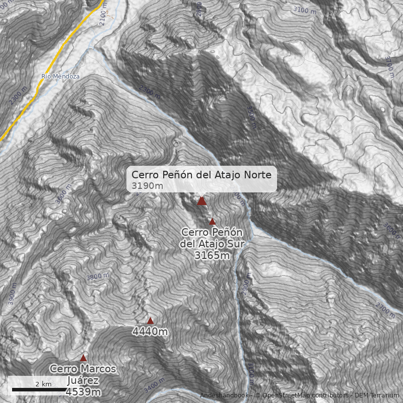 Mapa Cerro Peñón del Atajo Norte