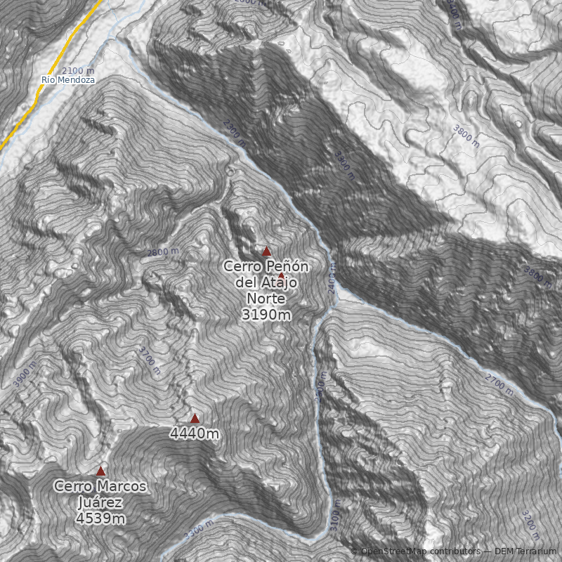 Mapa Cerro Peñón del Atajo Sur