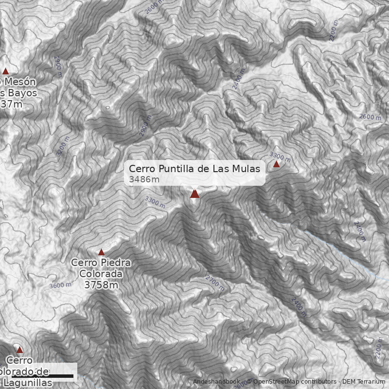 Mapa Cerro Puntilla de Las Mulas