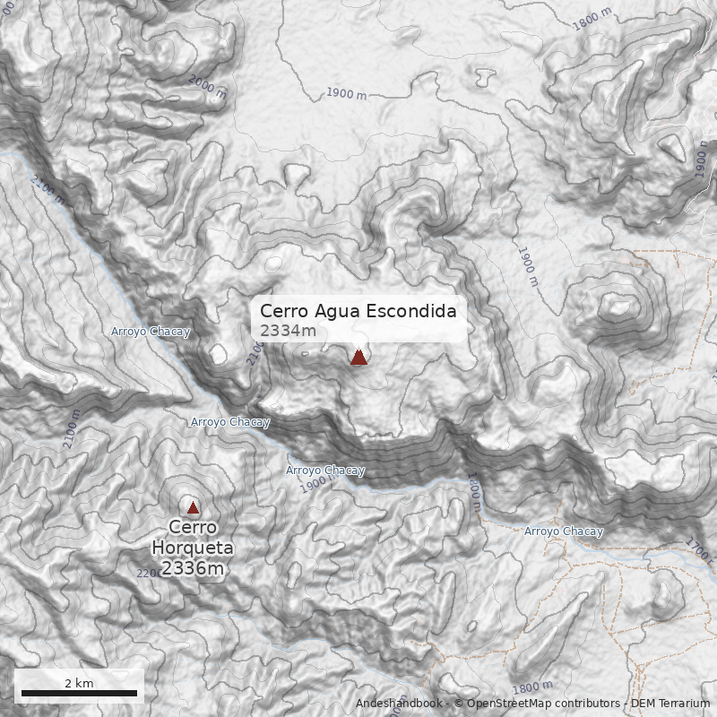 Mapa Cerro Agua Escondida