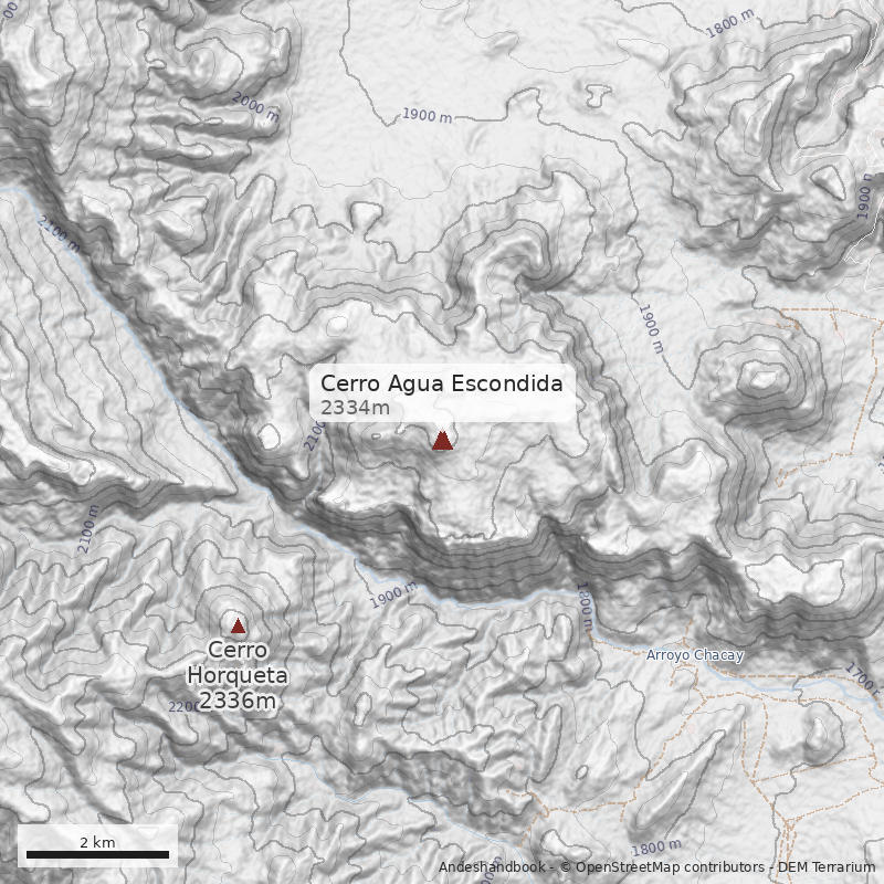 Mapa Cerro Agua Escondida