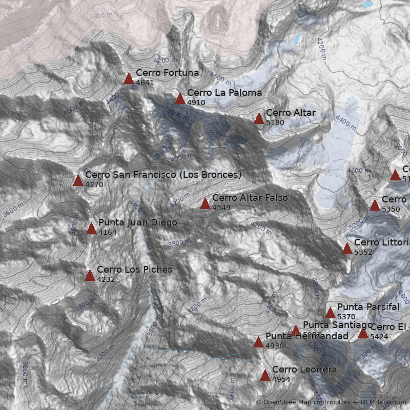 Mapa Cerro Altar Falso
