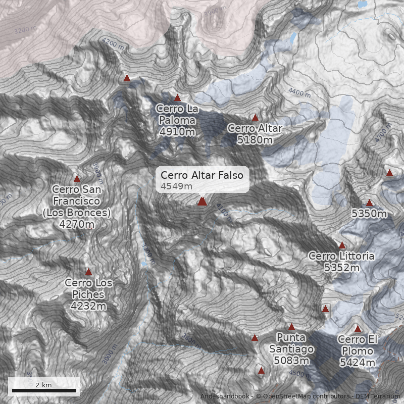 Mapa Cerro Altar Falso