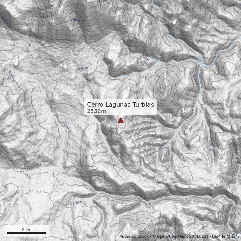 Mapa Cerro Lagunas Turbias