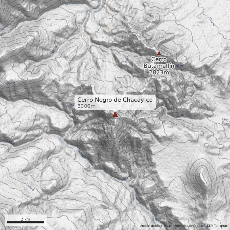Mapa Cerro Negro de Chacay-co