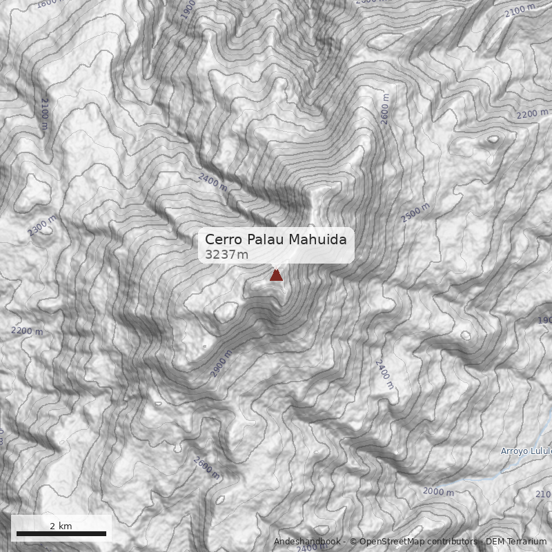 Mapa Cerro Palau Mahuida